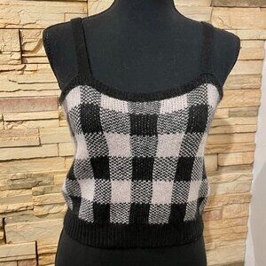 FOR LOVE & LEMONS Knitz Tank in Plaid  New without Tags